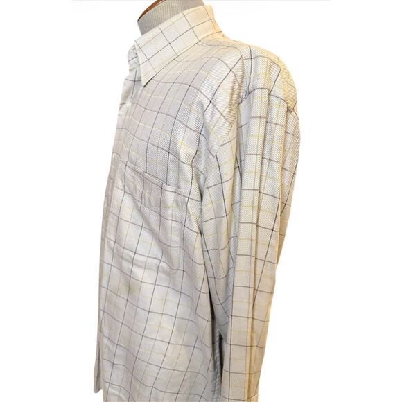 Alan Flusser Men’s Button Down  Plaid Shirt Large 100% Cotton Thick - Picture 3 of 12